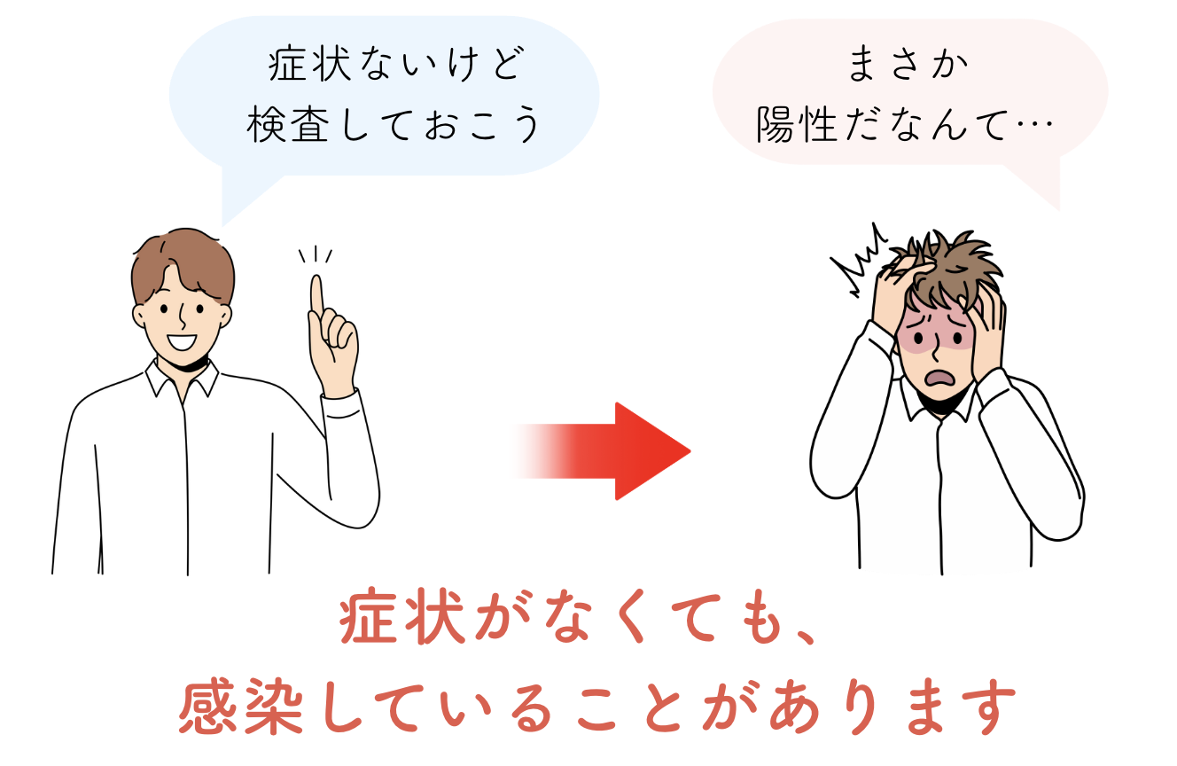 症状がなくても感染していることがある