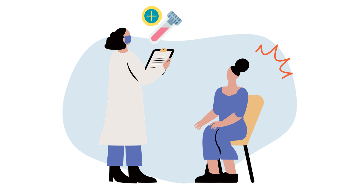 梅毒は症状がなくても、健康診断などで見つかるケースがあることを表すイラスト