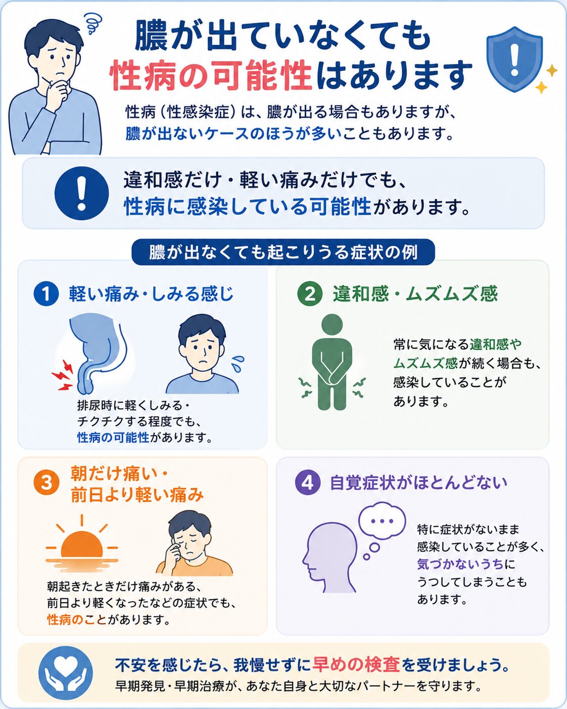 膿が出ていなくても性感染症の可能性