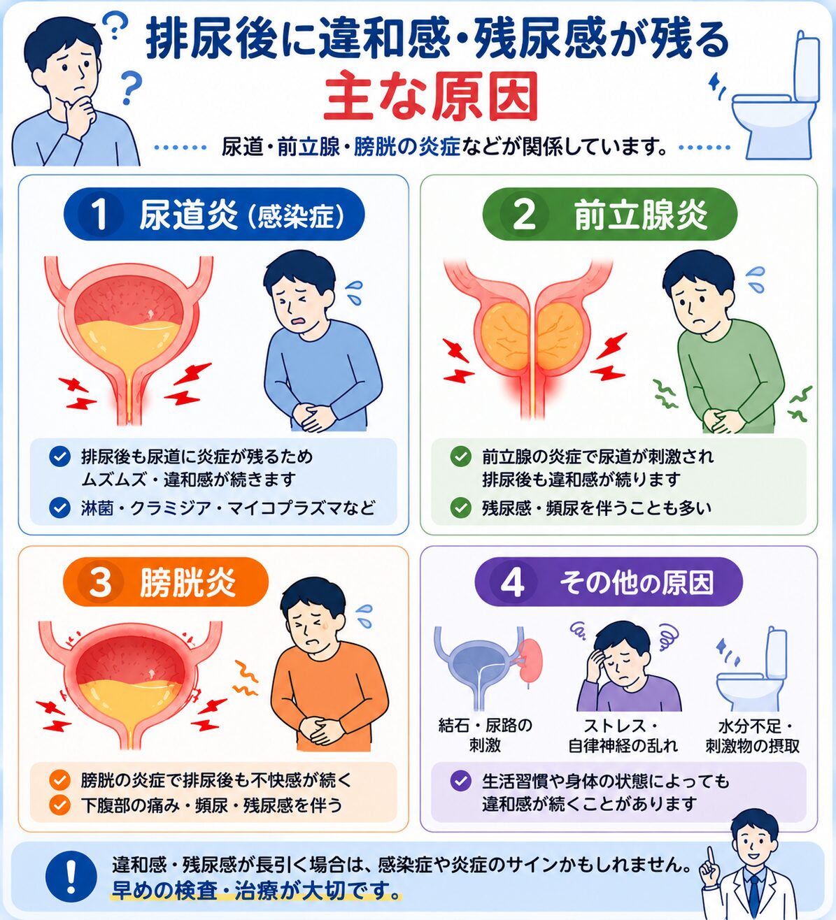 排尿後の違和感や残尿感の原因